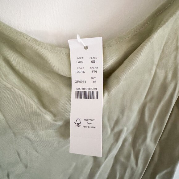 NWT J. Crew Green Gwenyth Cupro Slip Midi Dress 16 - Picture 5 of 7